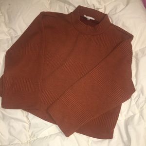 adorable cropped mock neck sweater